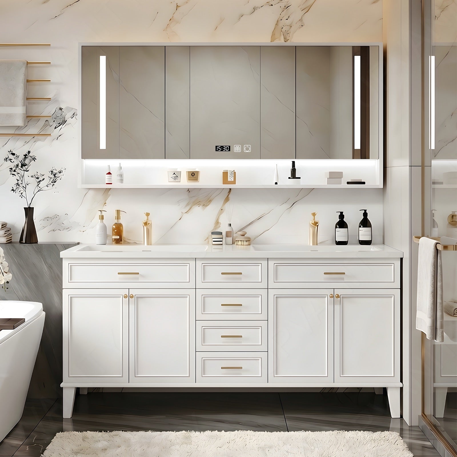 White Color - Bathroom Vanity Sets - UpVanity