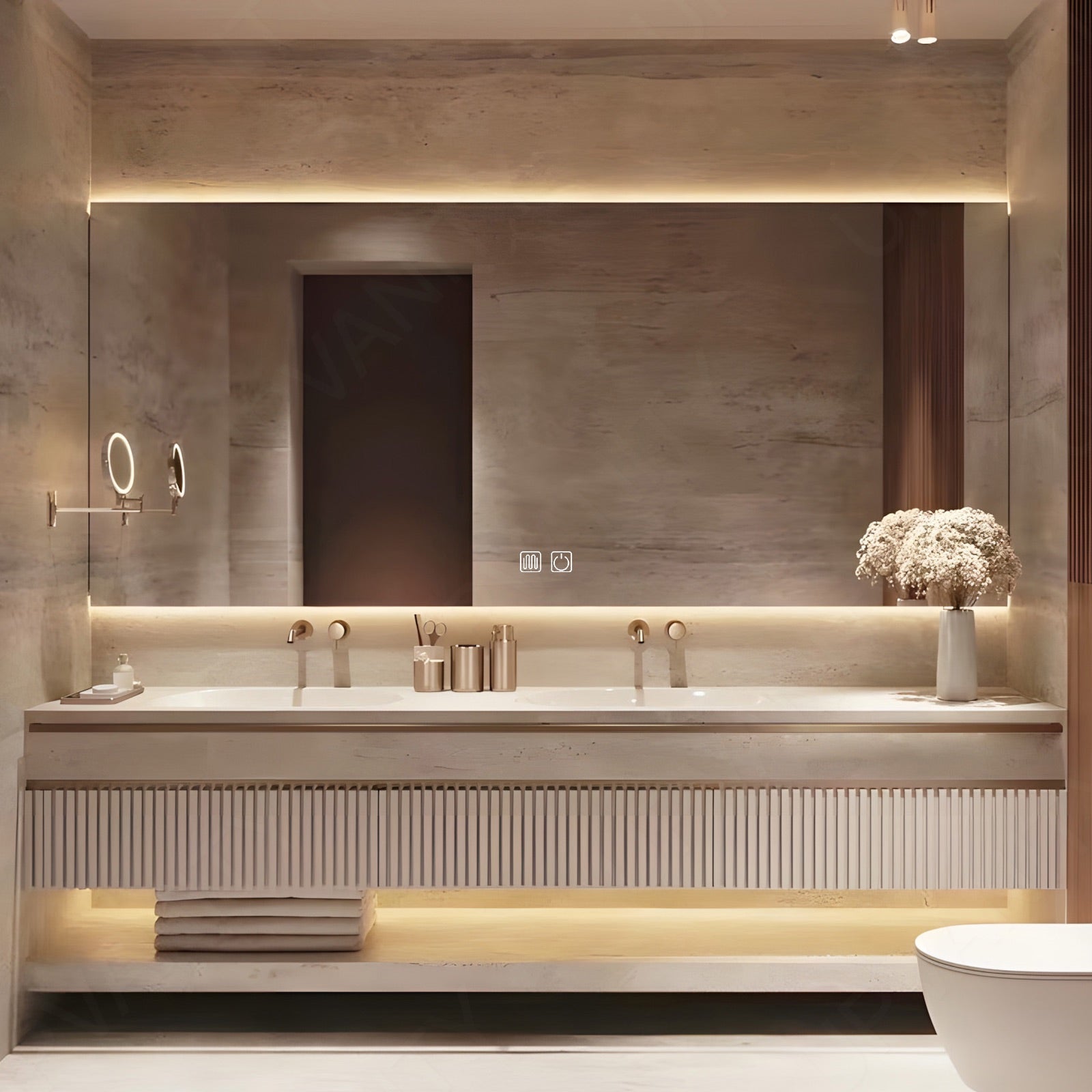 Luxury Bath Vanity Set, Green, Striped Panel, 52