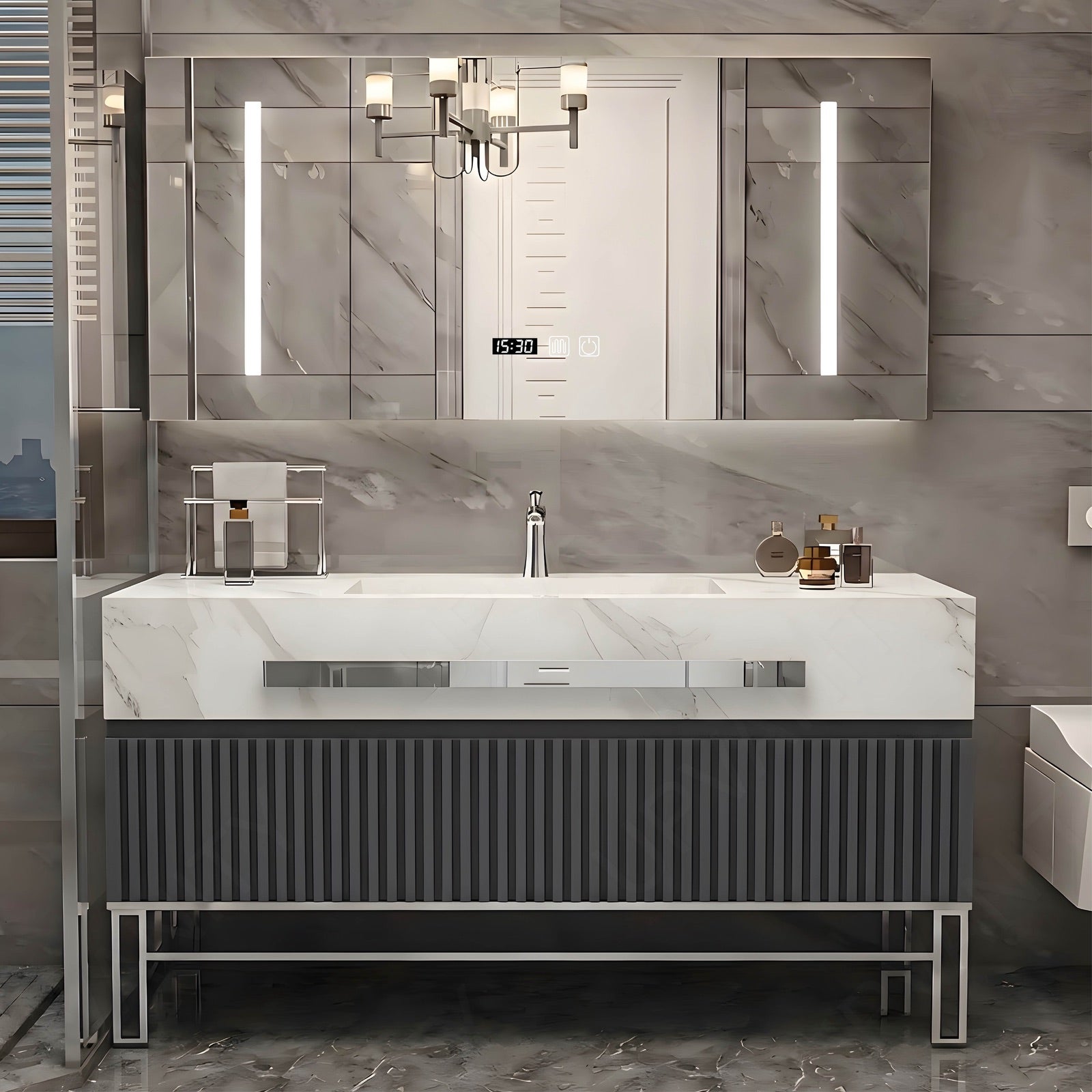 Vanity With Riser Luxury Design - Bathroom Vanity Sets - UpVanity