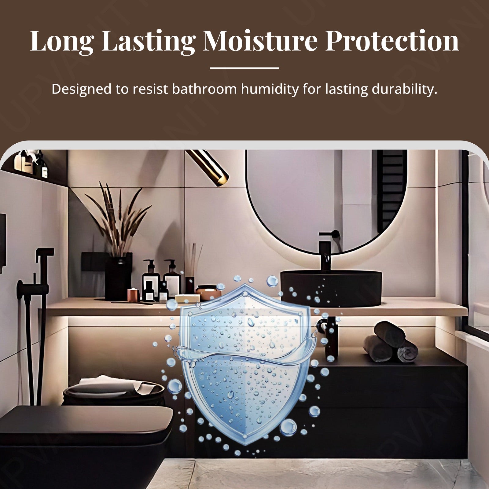 Modern Bath Vanity Set, Black, Natural Solid Wood Top, 40"- 64", Single Vessel Sink, Floating, Oval Smart LED Mirror