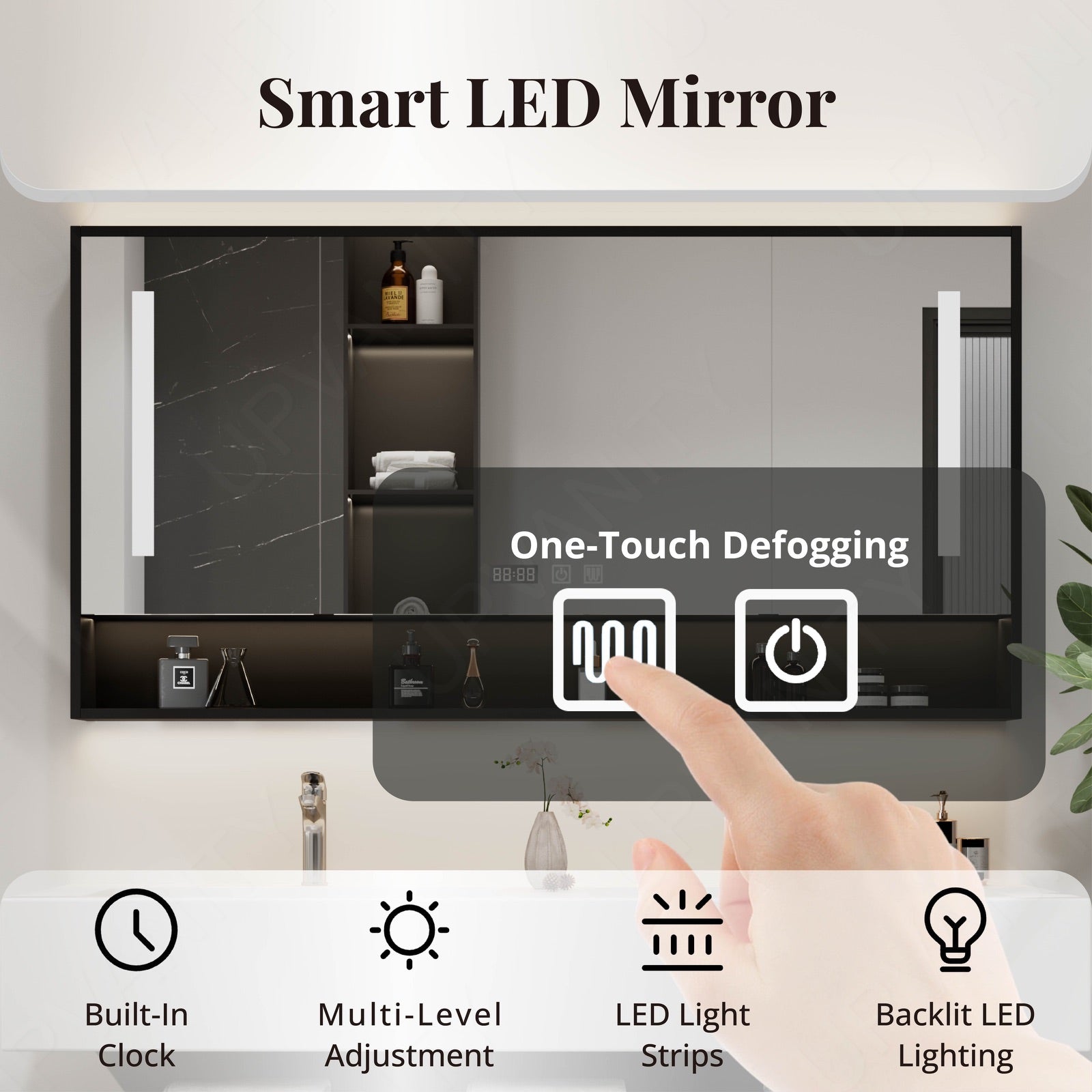 Modern Bath Vanity Set, Beige, Striped Panel, 52