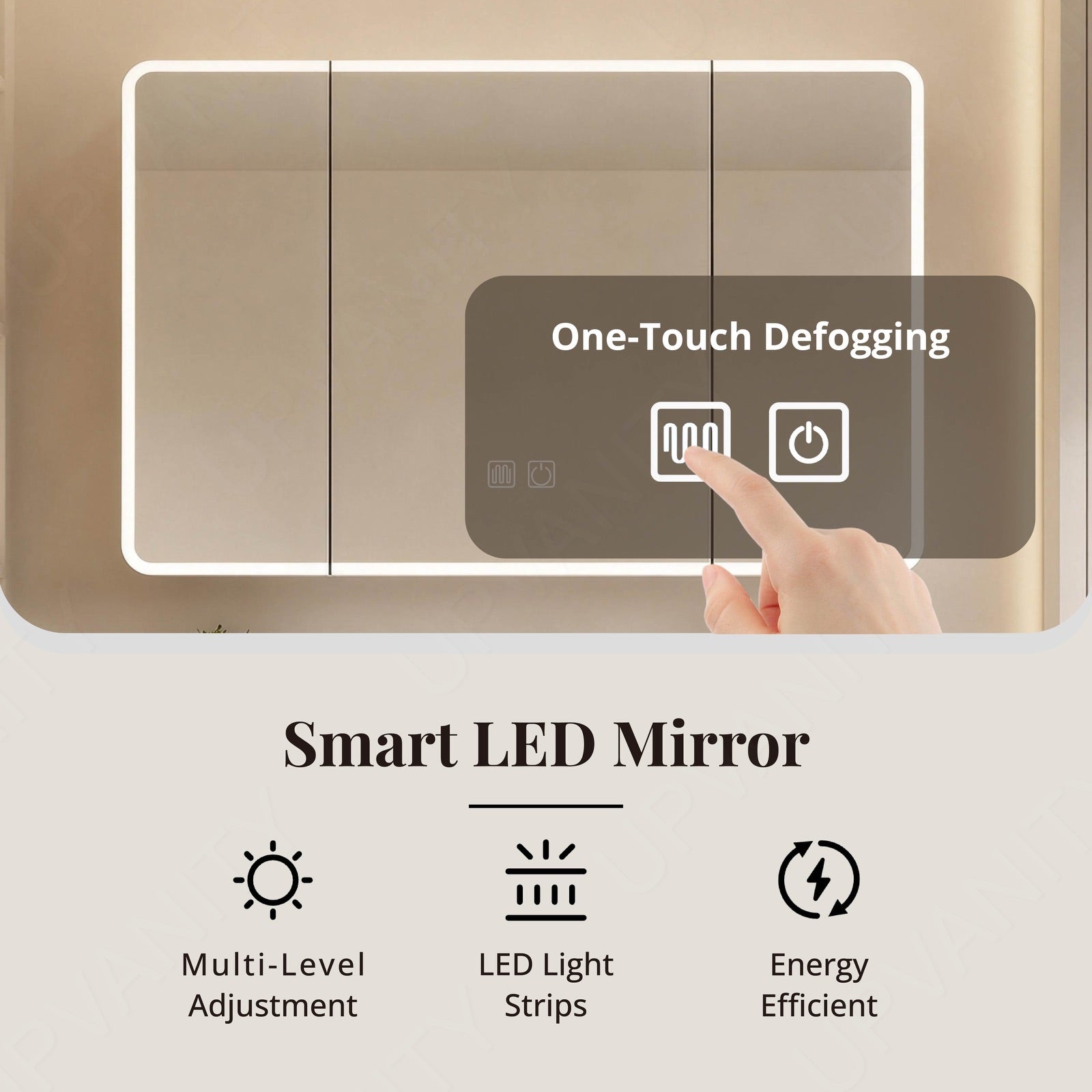 Modern Bath Vanity Set, White, Hidden Storage, 40"-56", Single, Floating, Smart LED Mirror, Rear Cabinet